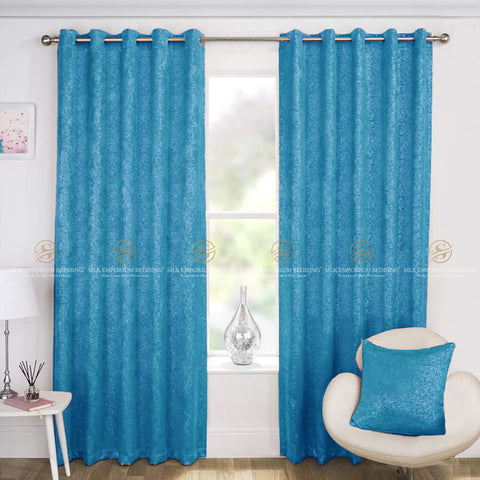PREMIUM Velvet Curtains  (Light Blue)