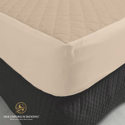 Quilted Mattress Protector- (Beige Color)