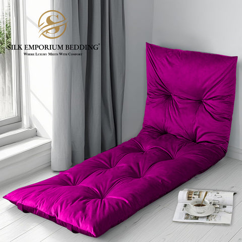 Velvet Sleeping Floor Mattress - (Magenta )