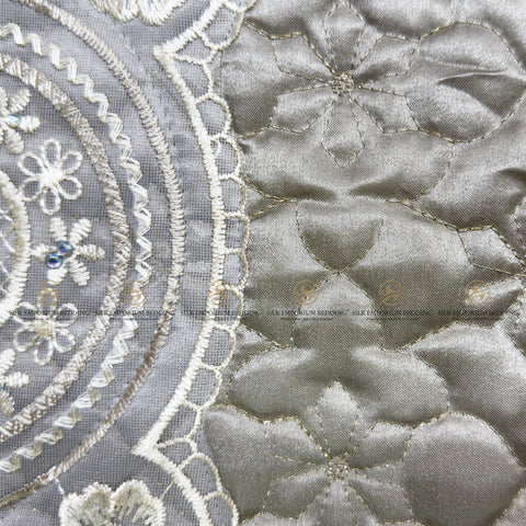 Silk Quilted Turkish Bedspread 4pcs Set (Hazel Grey)