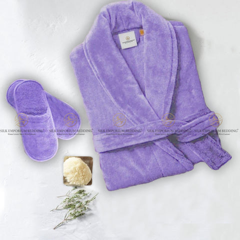 Velour Purple Bathrobe