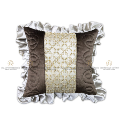 Turkish Velvet Organza 9pcs Set (Beige Brown Gold)
