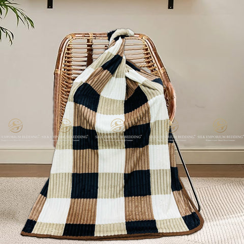 Burberry Check Printed Stripe Fleece Blankets