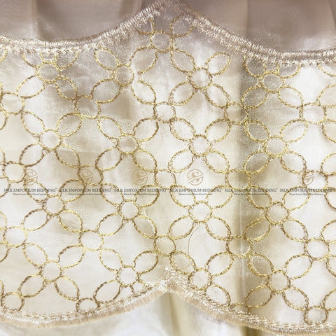 Turkish Velvet Organza 9pcs Set (Beige Gold)