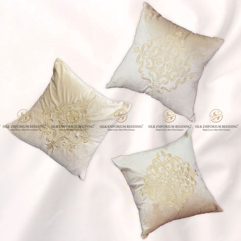 Velvet Embroidered Square Cushion (Velvet Embroidered Square Cushion (Skin)
