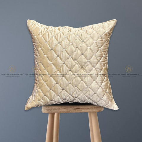 Silk Square Cushion - (Beige)