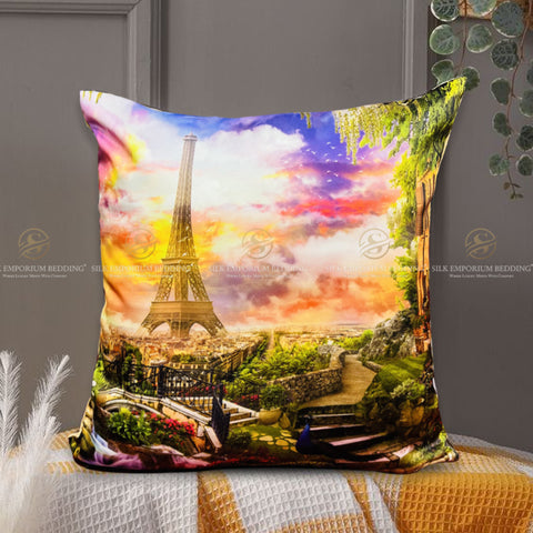 3D Printed Silk Cushions Cover (Eiffel Tower)