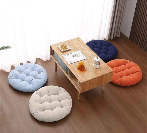Round Shape Floor Cushions Pack of 2 (Peach)