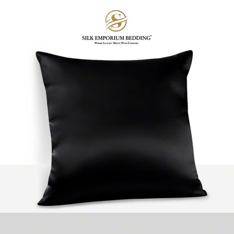 Azaadi Sale Silk Cushion Covers (Charcoal Black) - Silk Emporium Bedding