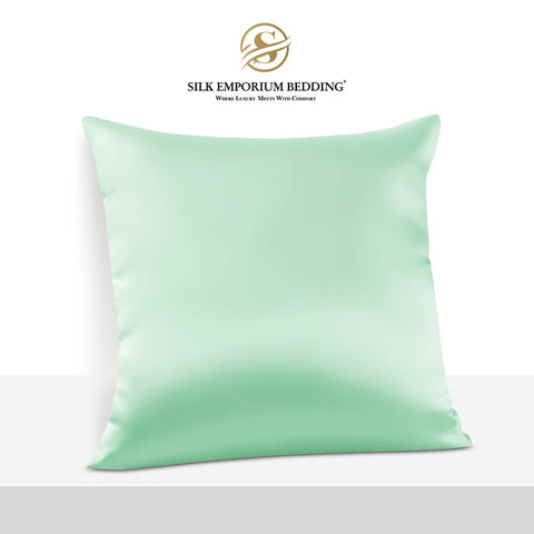 Azaadi Sale Silk Cushion Covers (Ice Green) - Silk Emporium Bedding