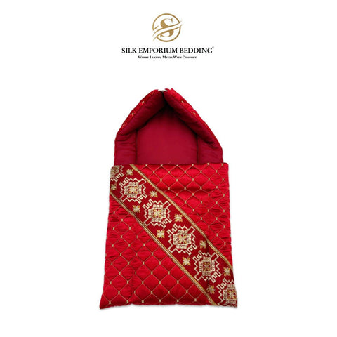 Carry Nest quilted Silk (Maroon) - Silk Emporium Bedding