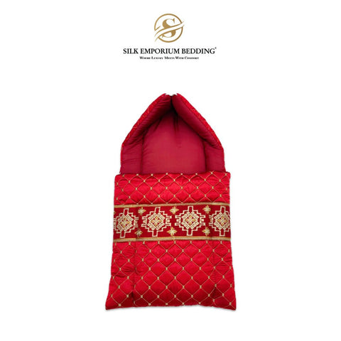 Carry Nest quilted Silk (Maroon) - Silk Emporium Bedding