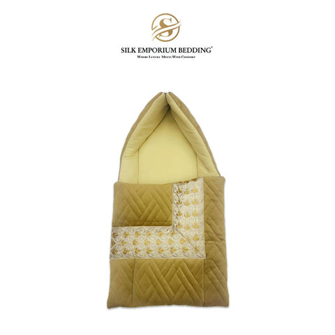 Carry Nest quilted Velvet (Camel) - Silk Emporium Bedding