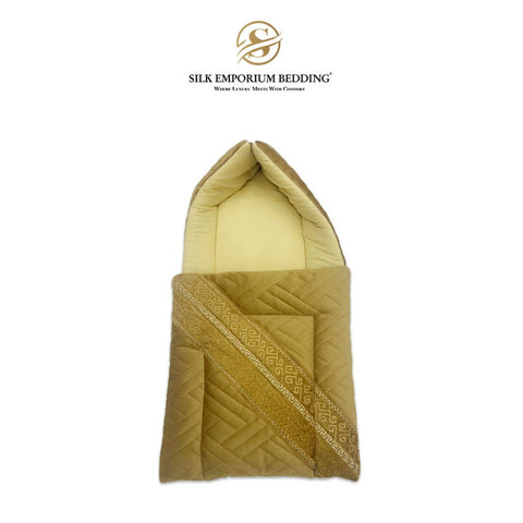 Carry Nest quilted Velvet (Camel) - Silk Emporium Bedding