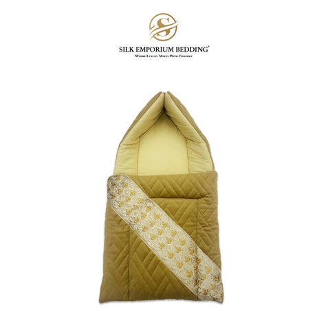 Carry Nest quilted Velvet (Camel) - Silk Emporium Bedding