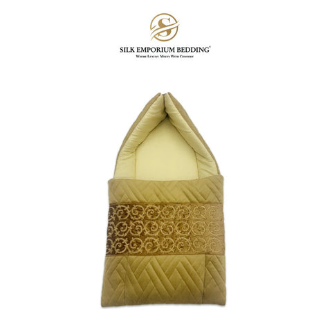 Carry Nest quilted Velvet (Camel) - Silk Emporium Bedding