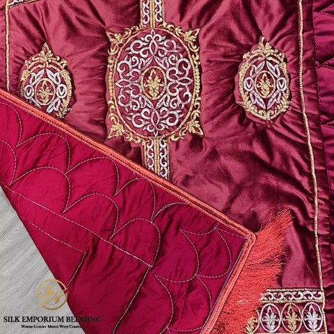 Embroidered Quilted Prayer mat - Silk Emporium Bedding