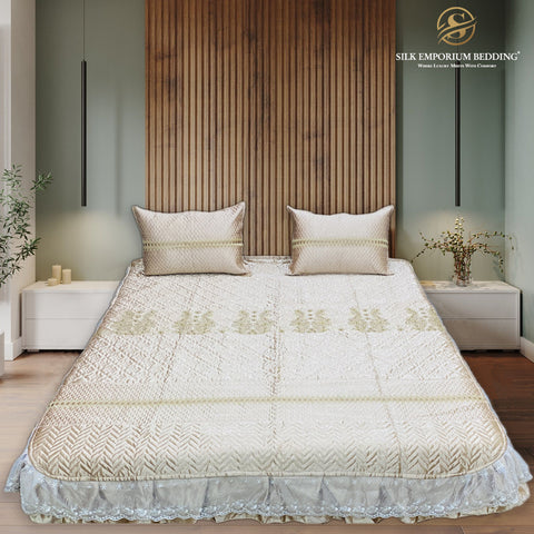 Silk Quilted 3pcs Bedspread (EMB)