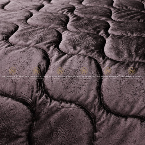 Luxury Velvet Bridal 9 Pcs set. ( Choco Brown) - Silk Emporium Bedding