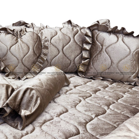 Luxury Velvet Bridal 9 Pcs set.(Skin) - Silk Emporium Bedding