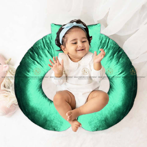 Maternity Nursing Pillow Baby (green) - Silk Emporium Bedding