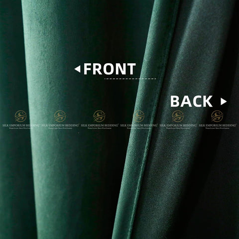 PREMIUM Velvet Curtains Sacramento Green - Silk Emporium Bedding