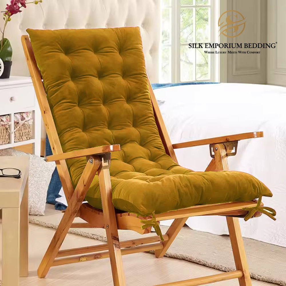 Rocking Chair Velvet Cushion (Mustard) – Silk Emporium Bedding