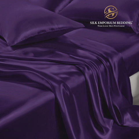 Silk Satin Bedsheet 3pcs (Indigo) - Silk Emporium Bedding
