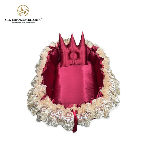 Sleeping Baby Pod Silk Satin (Maroon) - Silk Emporium Bedding