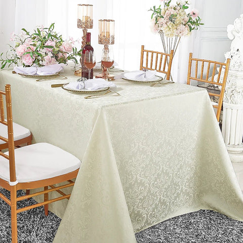 Table Cover Damask Jacquardn light beige - Silk Emporium Bedding