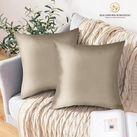 4 Pcs Silk Cushion Covers (Hazel Gray)