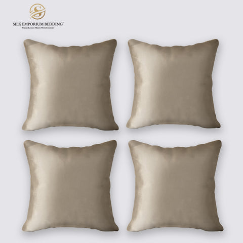 4 Pcs Silk Cushion Covers (Hazel Gray)