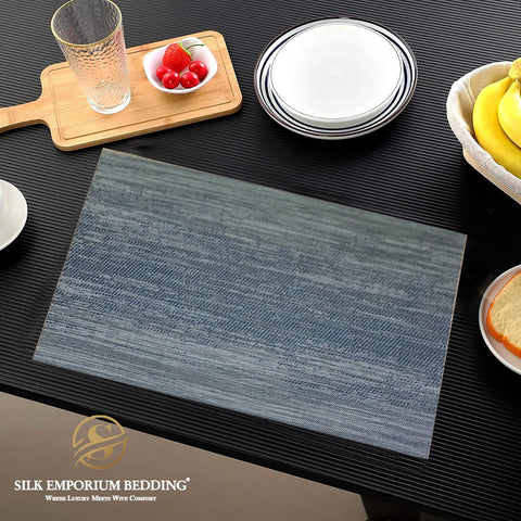 6 Pieces Table Placemat For Dining Table Mat Eco-Friendly PVC Shiny Coffee Cup Table Placemat