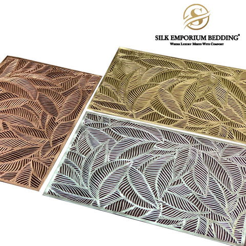 6 Pieces Table Placemat For Dining Table Mat Eco-Friendly PVC Shiny Coffee Cup Table Placemat