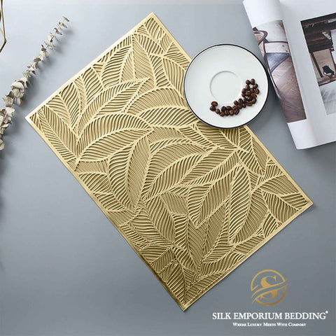 6 Pieces Table Placemat For Dining Table Mat Eco-Friendly PVC Shiny Coffee Cup Table Placemat