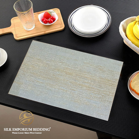 6 Pieces Table Placemat For Dining Table Mat Eco-Friendly PVC Shiny Coffee Cup Table Placemat