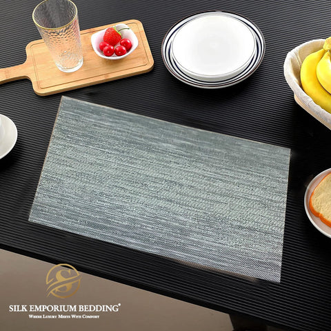 6 Pieces Table Placemat For Dining Table Mat Eco-Friendly PVC Shiny Coffee Cup Table Placemat