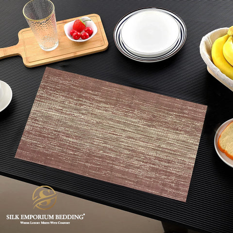 6 Pieces Table Placemat For Dining Table Mat Eco-Friendly PVC Shiny Coffee Cup Table Placemat